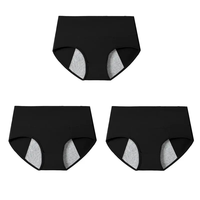 High Waist Leak-Proof Menstrual Panties for Women – Cotton Period Underwear (3 Pack) My Store