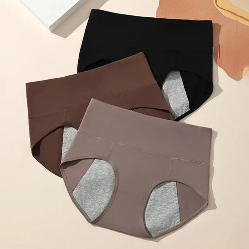 High Waist Leak-Proof Menstrual Panties for Women – Cotton Period Underwear (3 Pack) My Store